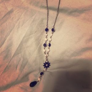 Teardrop black flower necklace